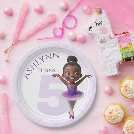 Custom Purple Ballerina for Girls Birthday | Pappteller (Party)