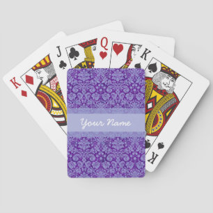 Custom Purple Damask Spielkarten