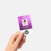 Custom Purple Employee Photo, Bar Code, Logo, Name Ausweis (Handheld)