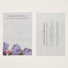 Custom Purple Floral Earring Jewelry Display Card