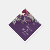 Custom Purple Flowers Papier Napkin Serviette (Ecke)