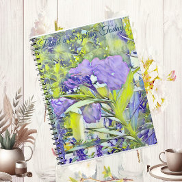 Custom Purple Flowers Wasserfarben-Foto-Notebook Notizblock