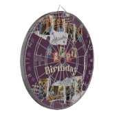 Custom Purple Scrapbook Birthday Photo Collage Dartscheibe (Vorderseite Links)