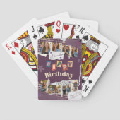 Custom Purple Scrapbook Birthday Photo Collage Spielkarten (Rückseite)