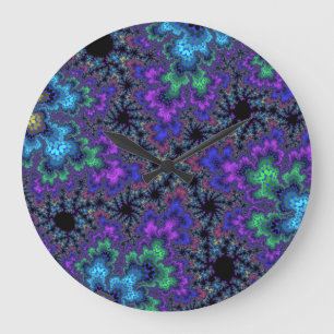 Custom Purple Watercolor Speckle Large Wall Clock Große Wanduhr
