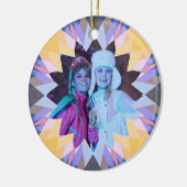 Custom Purple Yellow Christmas Star Photo Gift Keramik Ornament (Links)