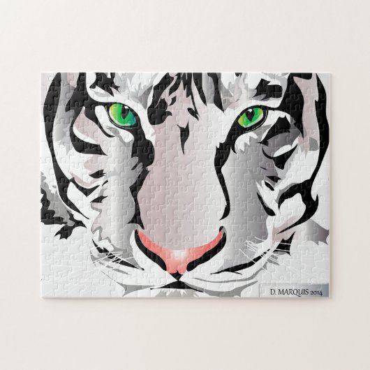 CUSTOM PUZZLE- TIGER-WHITE/GRAU PUZZLE (Horizontal)