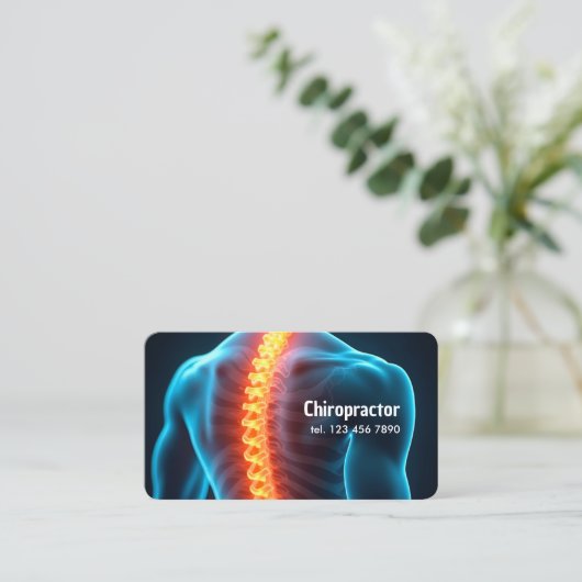 Custom QR Chiropraktor Visitenkarte (Stehend Vorderseite)