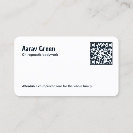Custom QR Chiropraktor Visitenkarte (Rückseite)