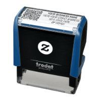 Custom QR Code Address Name Stamp Modern Business