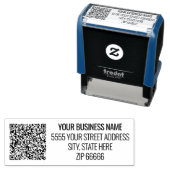 Custom QR Code Address Name Stamp Modern Business Permastempel (Beispiel)