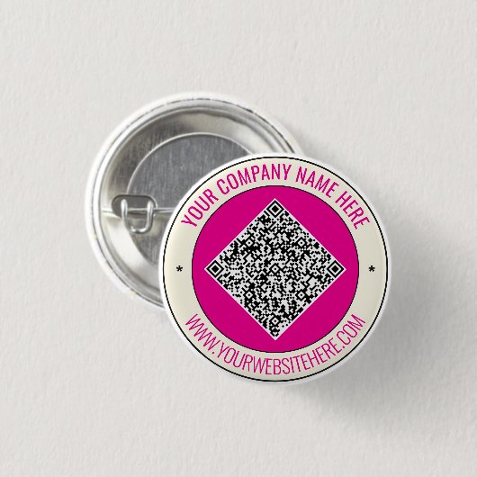Custom QR Code and Text Branded Button Example (Vorne & Hinten)