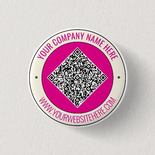 Custom QR Code and Text Branded Button Example (Vorderseite)