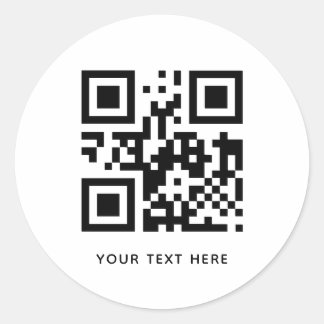 Custom QR Code and Text Promotion White Runder Aufkleber