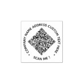 Custom QR Code and Text Round Rubber Stamp Example Gummistempel (Prägung)