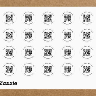 custom QR Code and Text Runder Aufkleber