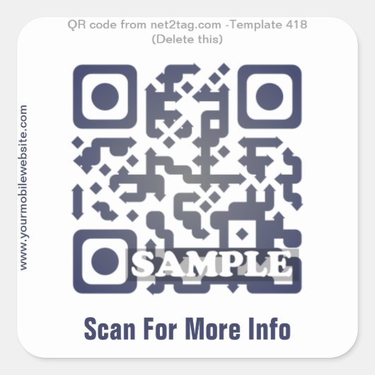 Custom QR Code Aufkleber (QR Code Template #418) (Vorderseite)