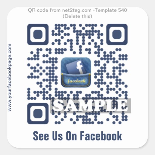 Custom QR Code Aufkleber (QR Code Template #540) (Vorderseite)