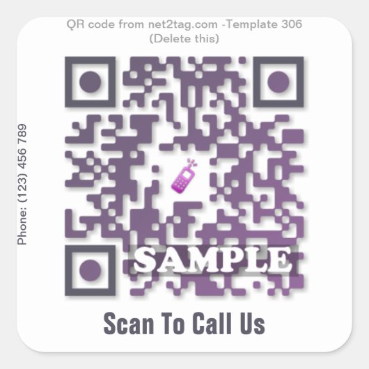 Custom QR Code Aufkleber (QR-Code-Vorlage #306) (Vorderseite)