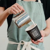 Custom QR Code Black & White Espresso Coffee Shop Pappbecher