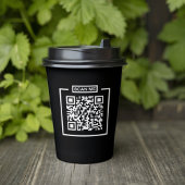 Custom QR Code Black & White Espresso Coffee Shop Pappbecher