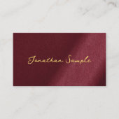 Custom QR Code Bordeaux Gold Calligraphy Script Visitenkarte (Vorderseite)