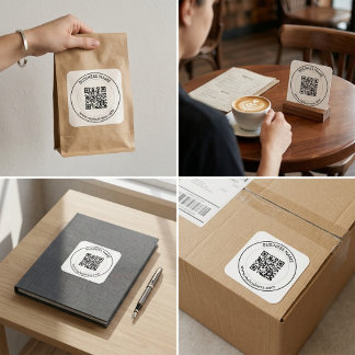 Custom QR Code Business Branding  Quadratischer Aufkleber