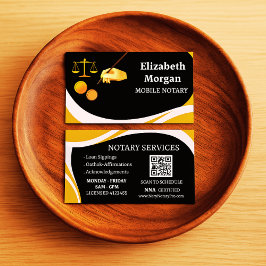 Custom QR Code Business Card for Mobile Notary Visitenkarte