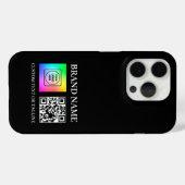 Custom QR Code Business Logo Branding iphone case (Rückseite (Horizontal))