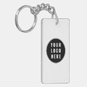 Custom QR Code Business Logo Modern Schlüsselanhänger (Vorderseite links)