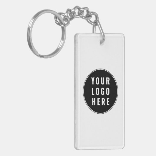 Custom QR Code Business Logo Modern Schlüsselanhänger (Vorderseite links)