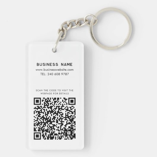 Custom QR Code Business Logo Modern Schlüsselanhänger (Rückseite)
