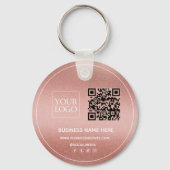 Custom QR Code Business Logo Website Social Media Schlüsselanhänger (Vorderseite)