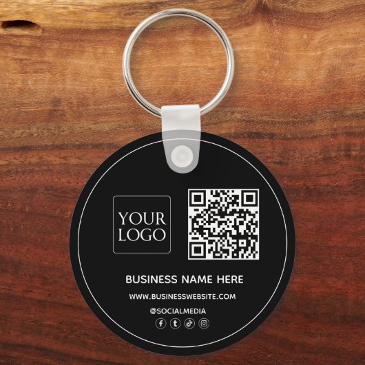 Custom QR Code Business Logo Website Social Media Schlüsselanhänger (Rückseite)