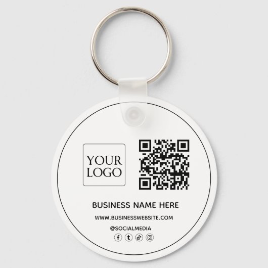 Custom QR Code Business Logo Website Social Media Schlüsselanhänger (Rückseite)