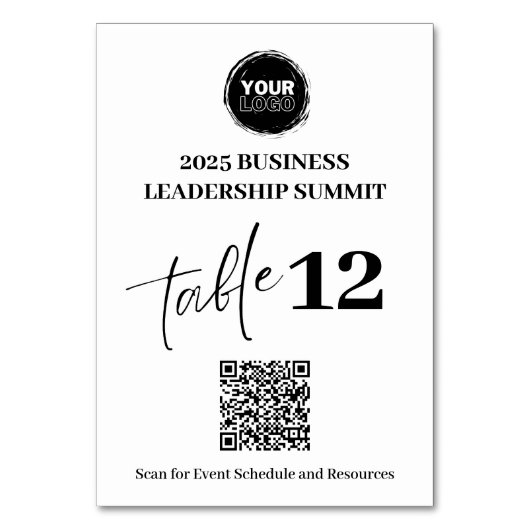 Custom QR Code Business Meetings oder Conference Tischnummer (Vorderseite)