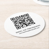 Custom QR Code Business Runder Pappuntersetzer (Angewinkelt)