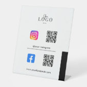 Custom QR Code Business Social Media Sign Sockelschild (Vorderseite)