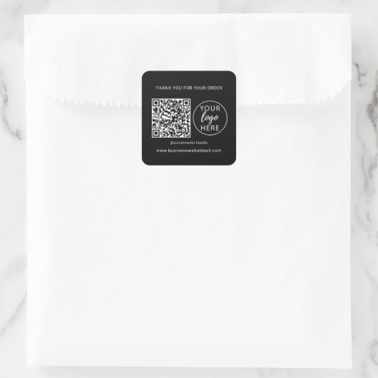 Custom QR Code Business Square Sticker (Tasche)