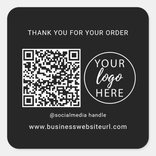 Custom QR Code Business Square Sticker (Vorderseite)