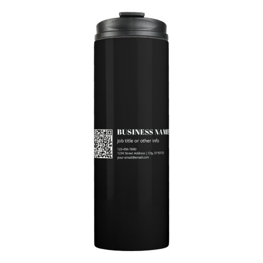 Custom QR code & Editable Retro-Modern Text Thermosbecher (Vorderseite)