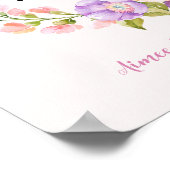 Custom QR Code Floral Frame Wedding Gift Registry Poster (Ecke)