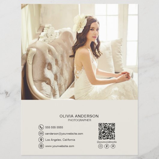 Custom QR Code Foto Social Media Business Flyer (Vorne)