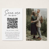 Custom QR Code Foto Wedding RSVP Card (Vorne & Hinten)
