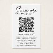 Custom QR Code Foto Wedding RSVP Card (Vorderseite)