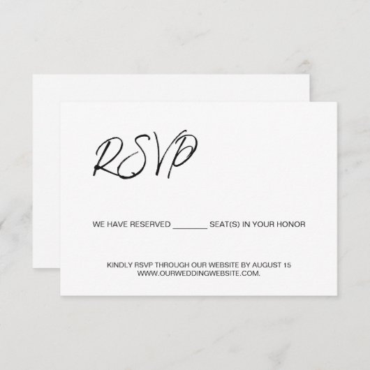 Custom QR Code Hochzeitswebsite UAWG Minimalistisc Begleitkarte (Vorne/Hinten)