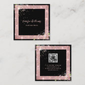 Custom QR Code Holographic Glitzer Fashion Black Quadratische Visitenkarte (Vorne/Hinten)