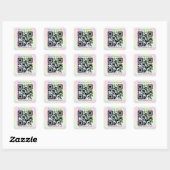 Custom QR Code & Holographic Pastel Business Promo Quadratischer Aufkleber (Blatt)