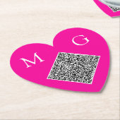 Custom QR Code Letters Wedding Heart Paper Unterse Untersetzer (angewinkelt)