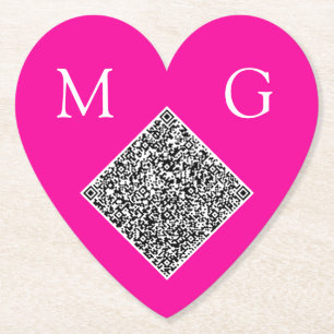Custom QR Code Letters Wedding Heart Paper Unterse Untersetzer